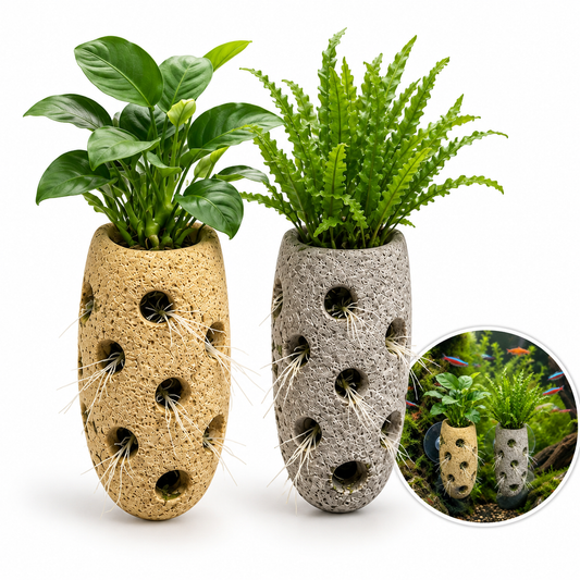 Natural Stone Aquarium Fish Tank Planter