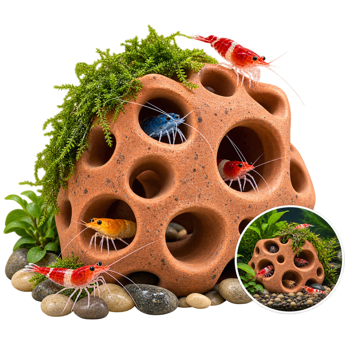 Terracotta Shrimp Cave – Hideout & Breeding Shelter