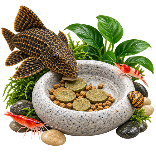 Natural Stone Pleco Feeding Plate
