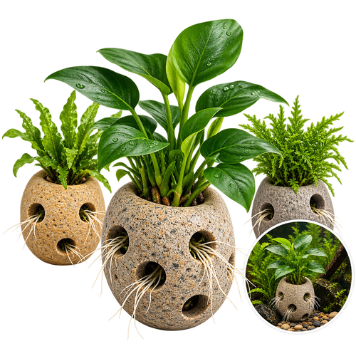 Natural Stone Aquarium Plant Holder