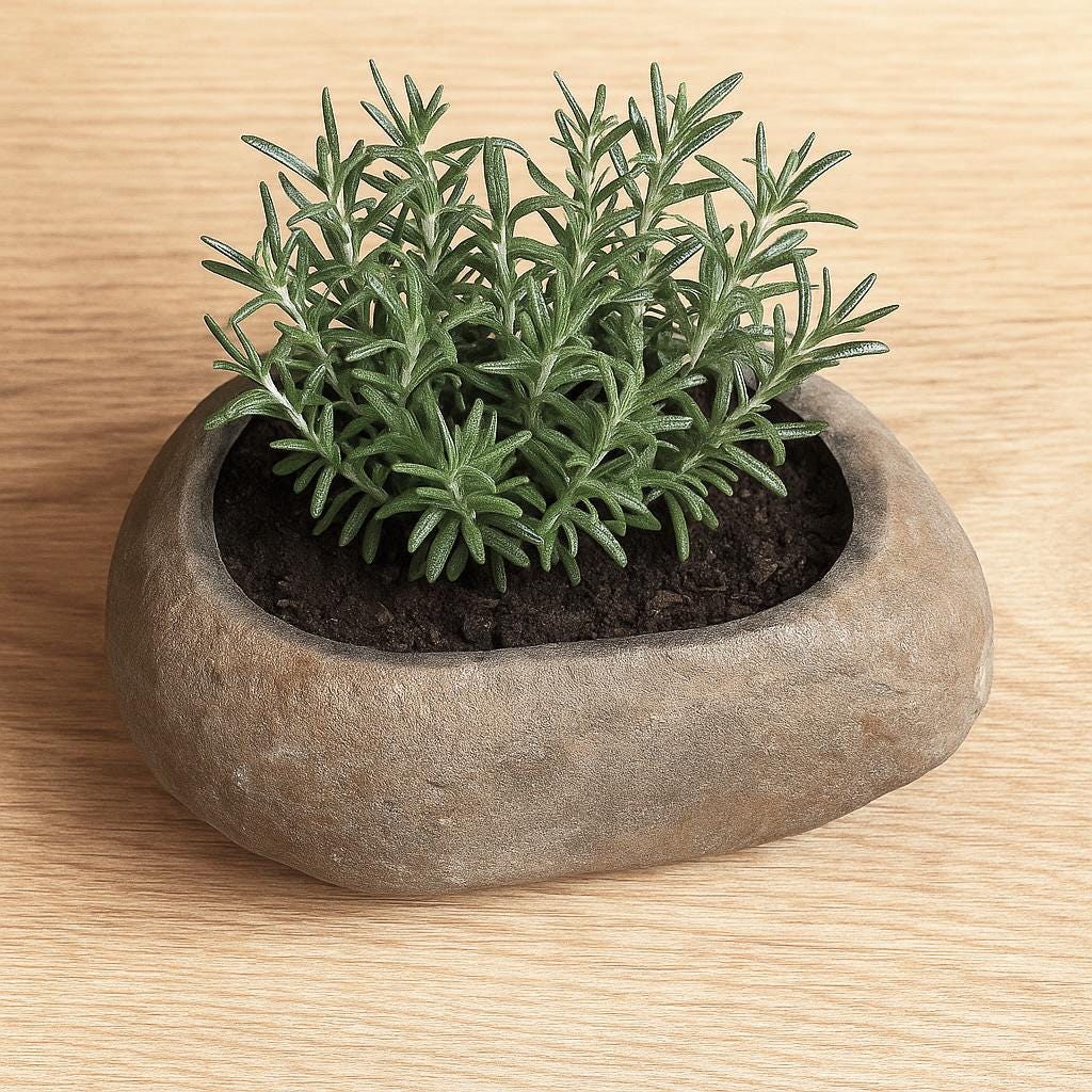 Handmade Stone Planter – natural stone planter or floral display – alternate angle