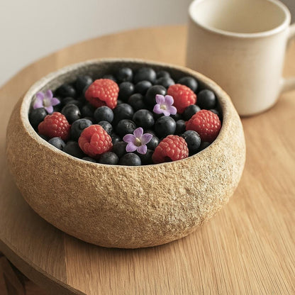 Handmade Stone Fruit Bowl – natural stone kitchen and dining accessory – alternate angle