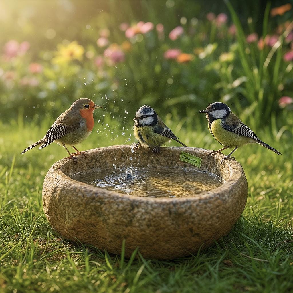 Natural Stone Bird Bath & Pet Water Bowl – natural stone bird and wildlife accessory – product detail