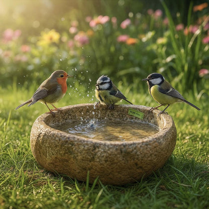 Natural Stone Bird Bath & Pet Water Bowl – natural stone bird and wildlife accessory – product detail