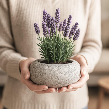 Handmade Stone Planter – natural stone planter or floral display – alternate view