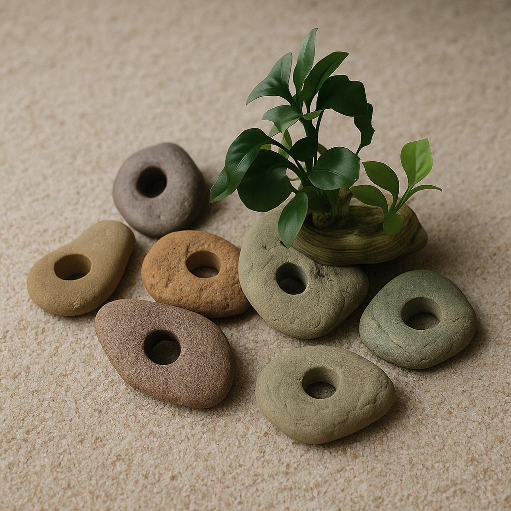 Aquarium Plant Holder Rock – natural stone aquarium accessory – alternate product view