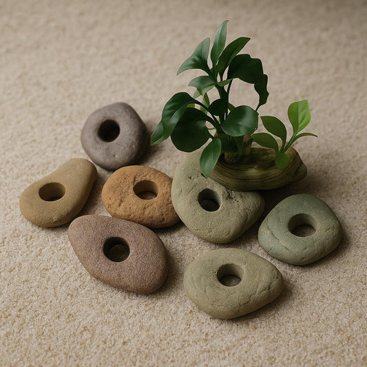 Aquarium Plant Holder Rock – natural stone aquarium accessory – alternate product view