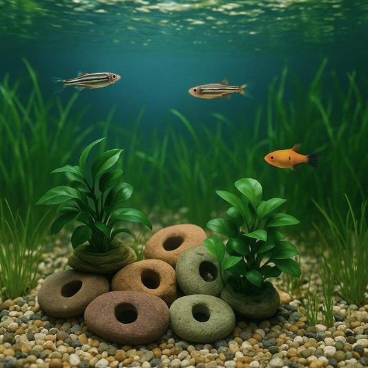 Aquarium Plant Holder Rock – natural stone aquarium accessory – primary product view