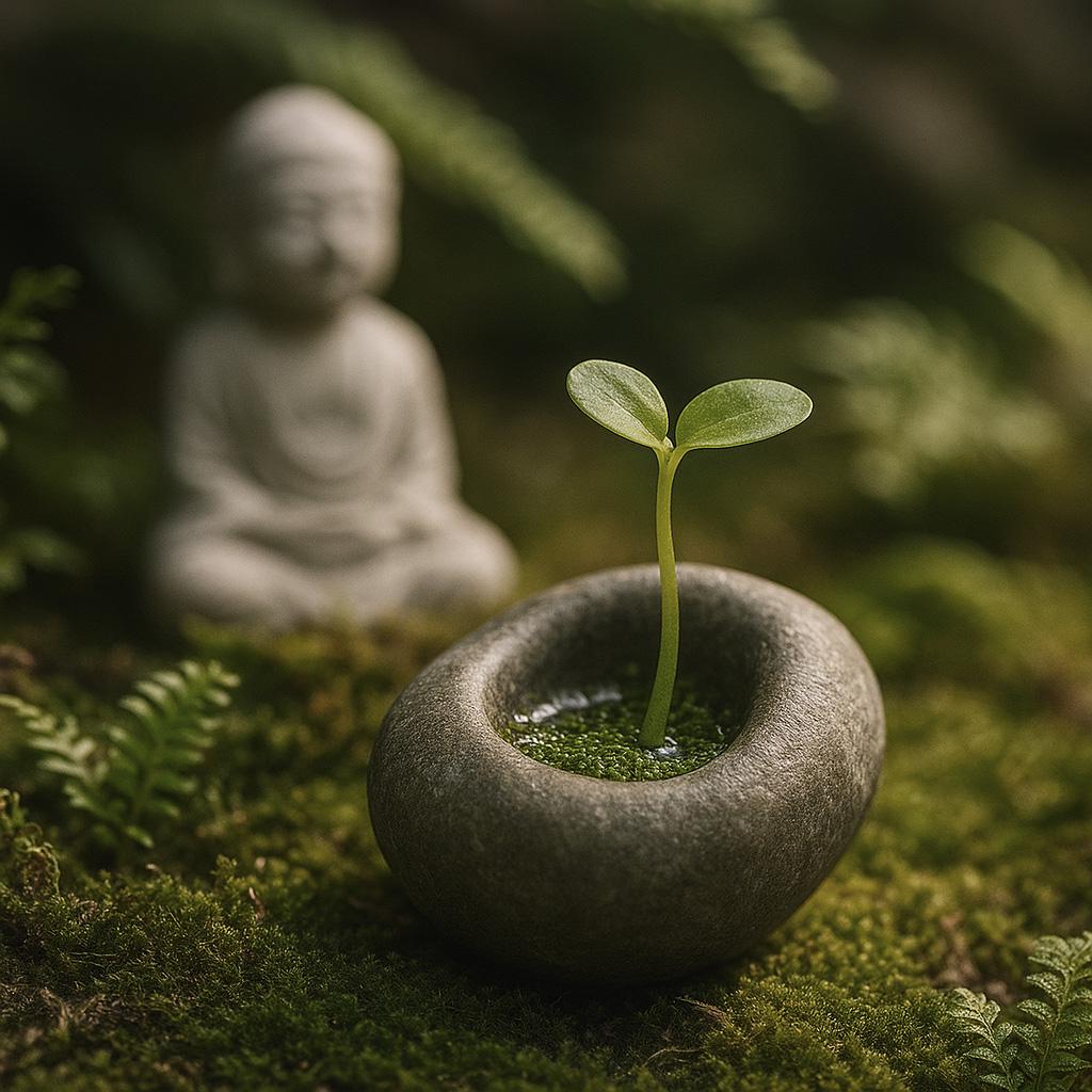 Handmade Mini Stone Aquarium Plant Holder – natural stone aquarium accessory – product detail
