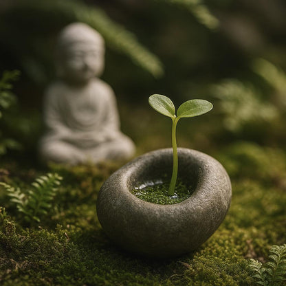Handmade Mini Stone Aquarium Plant Holder – natural stone aquarium accessory – product detail