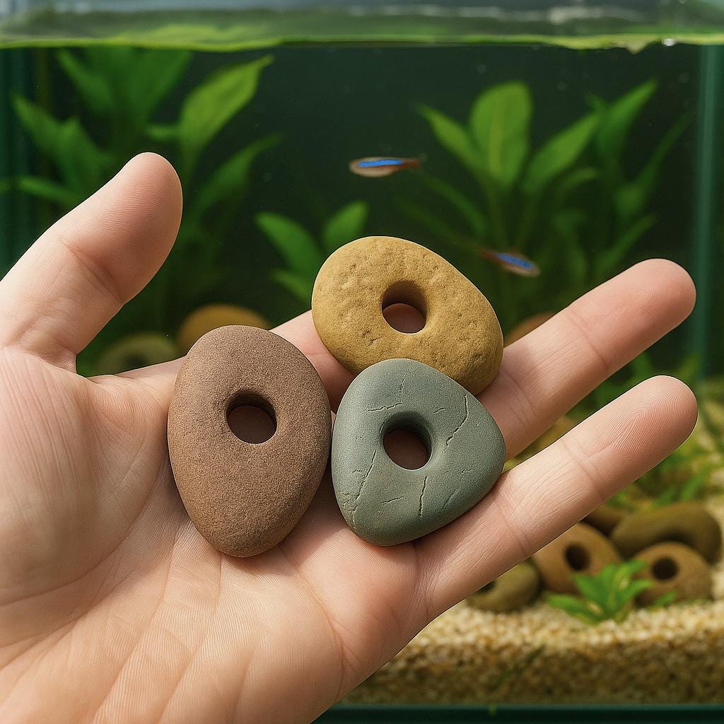 Aquarium Plant Holder Rock – natural stone aquarium accessory – alternate view