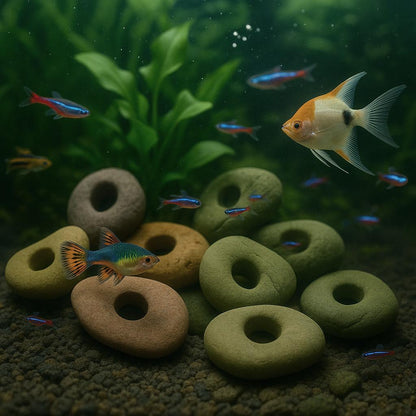 Aquarium Plant Holder Rock – natural stone aquarium accessory – product detail