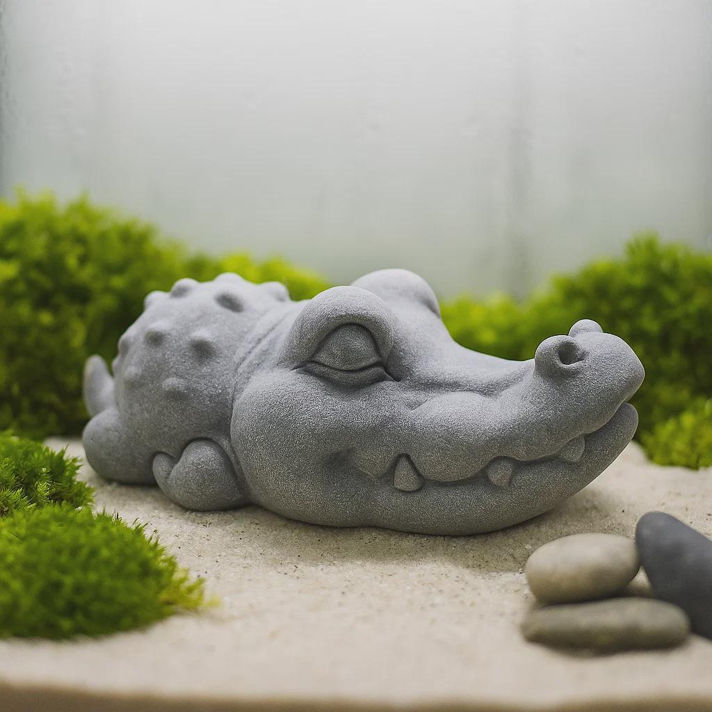 Sleeping Animal Stone Aquarium Decor – natural stone aquarium accessory – detail view