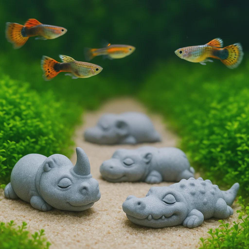 Sleeping Animal Stone Aquarium Decor – natural stone aquarium accessory – product detail