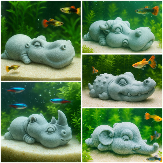 Sleeping Animal Stone Aquarium Decor – natural stone aquarium accessory – primary product view