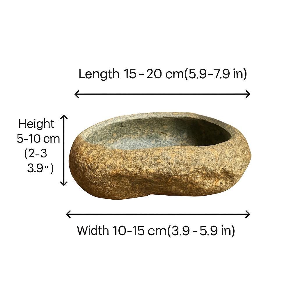 Natural Stone Hummingbird Bath & Feeder Bowl – natural stone bird and wildlife accessory – alternate product view