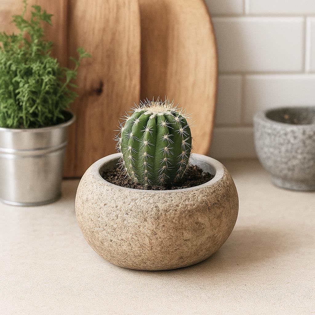 Handmade Stone Planter – natural stone planter or floral display – alternate view