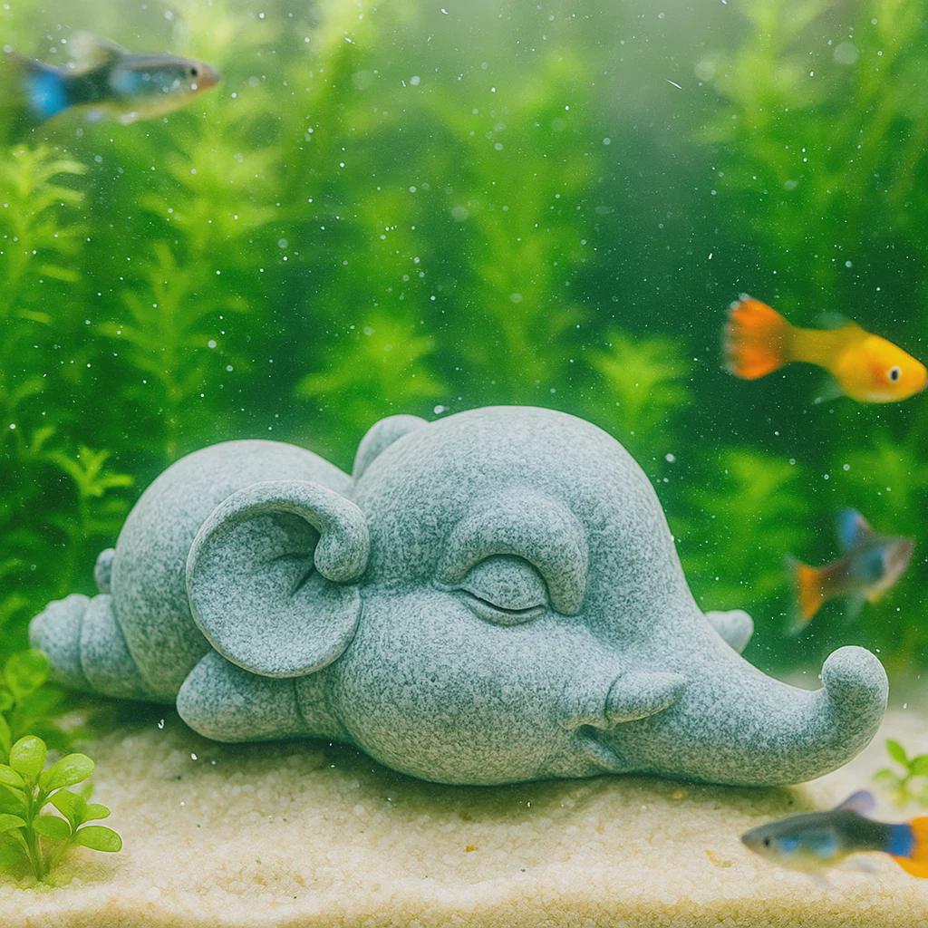 Sleeping Animal Stone Aquarium Decor – natural stone aquarium accessory – alternate angle