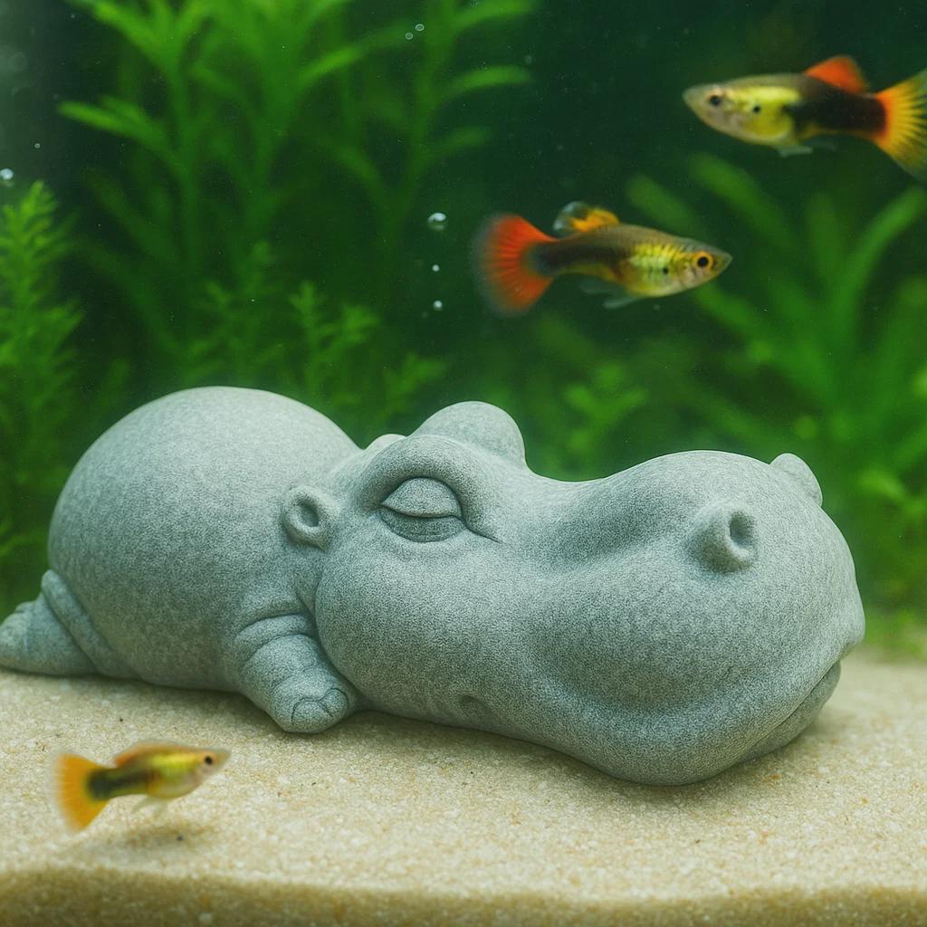 Sleeping Animal Stone Aquarium Decor – natural stone aquarium accessory – alternate angle
