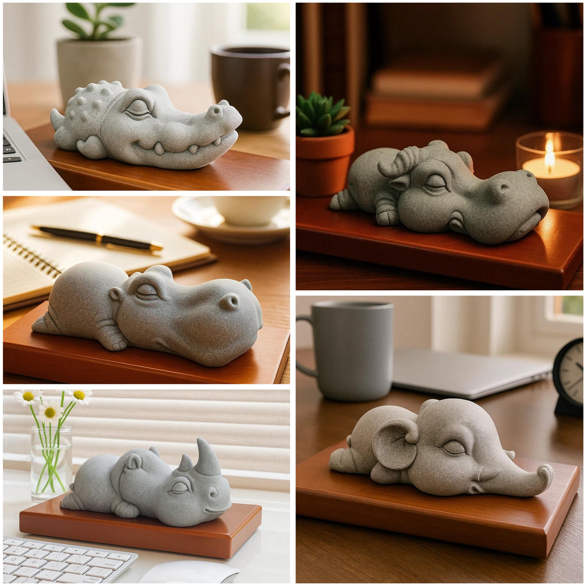 Sleeping Animal Stone Aquarium Decor – natural stone aquarium accessory – alternate view