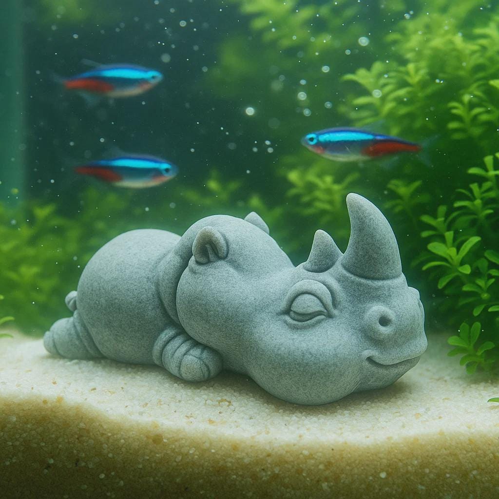 Sleeping Animal Stone Aquarium Decor – natural stone aquarium accessory – product detail