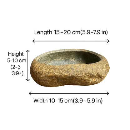 Handmade River Stone Bowl – natural stone mindful home accent – product detail