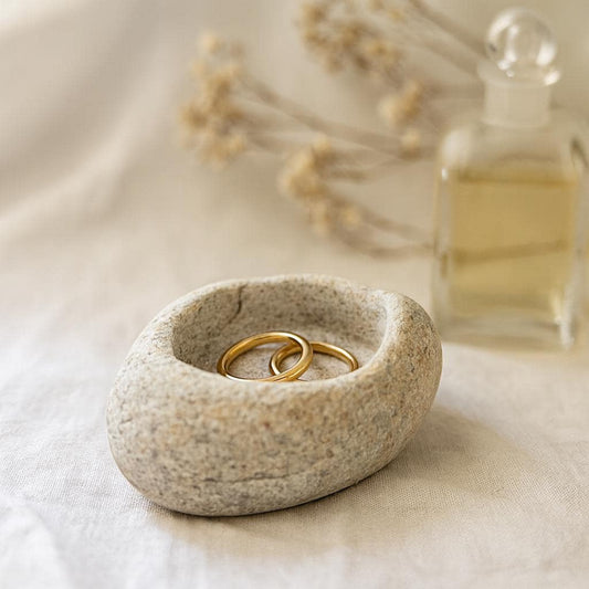 Natural Stone Jewelry Dish – natural stone mindful home accent – alternate product view