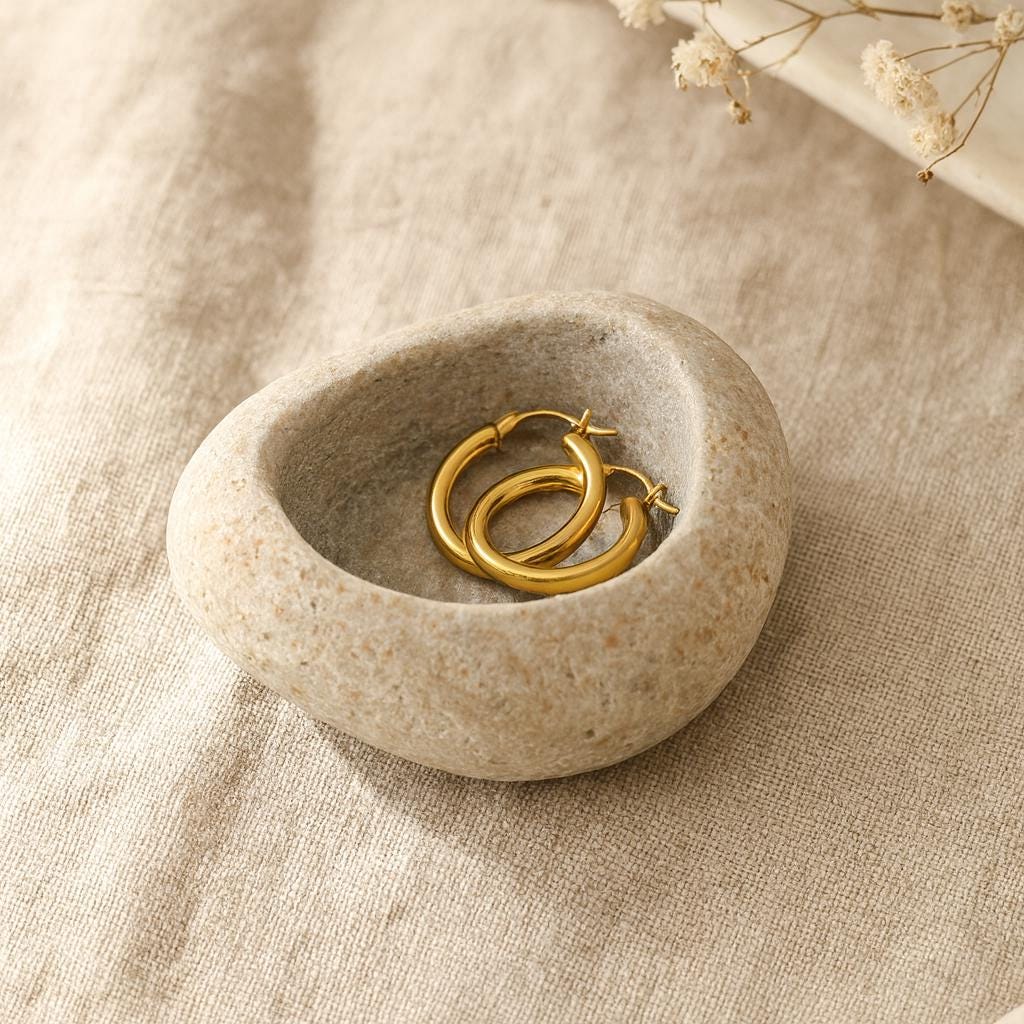 Natural Stone Jewelry Dish – natural stone mindful home accent – alternate angle