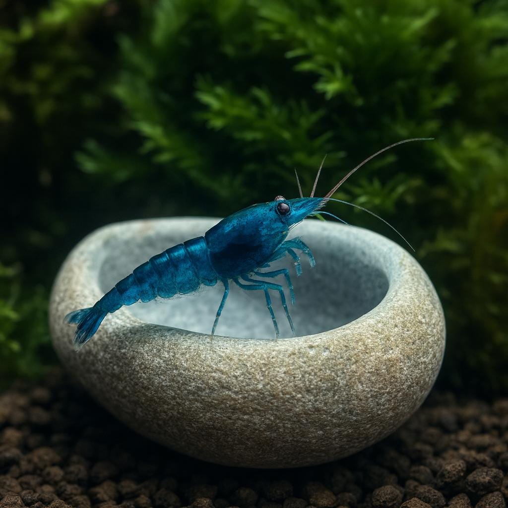 Aquarium Shrimp Cave Feeding Bowl – natural stone aquarium accessory – product detail