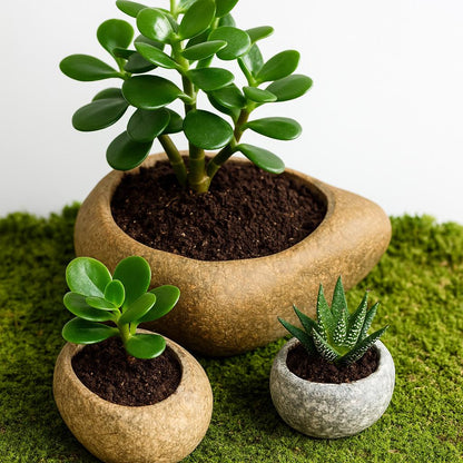 Natural Stone Planter Set – natural stone planter or floral display – alternate product view