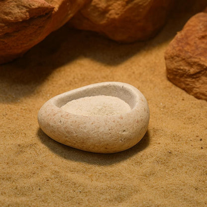 Leopard Gecko Stone Feeding Bowl – natural stone terrarium accessory – alternate view