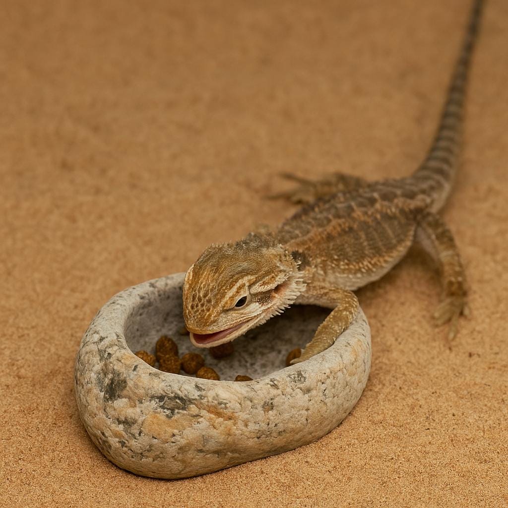 Natural Stone Bearded Dragon Bowl – natural stone terrarium accessory – primary product view