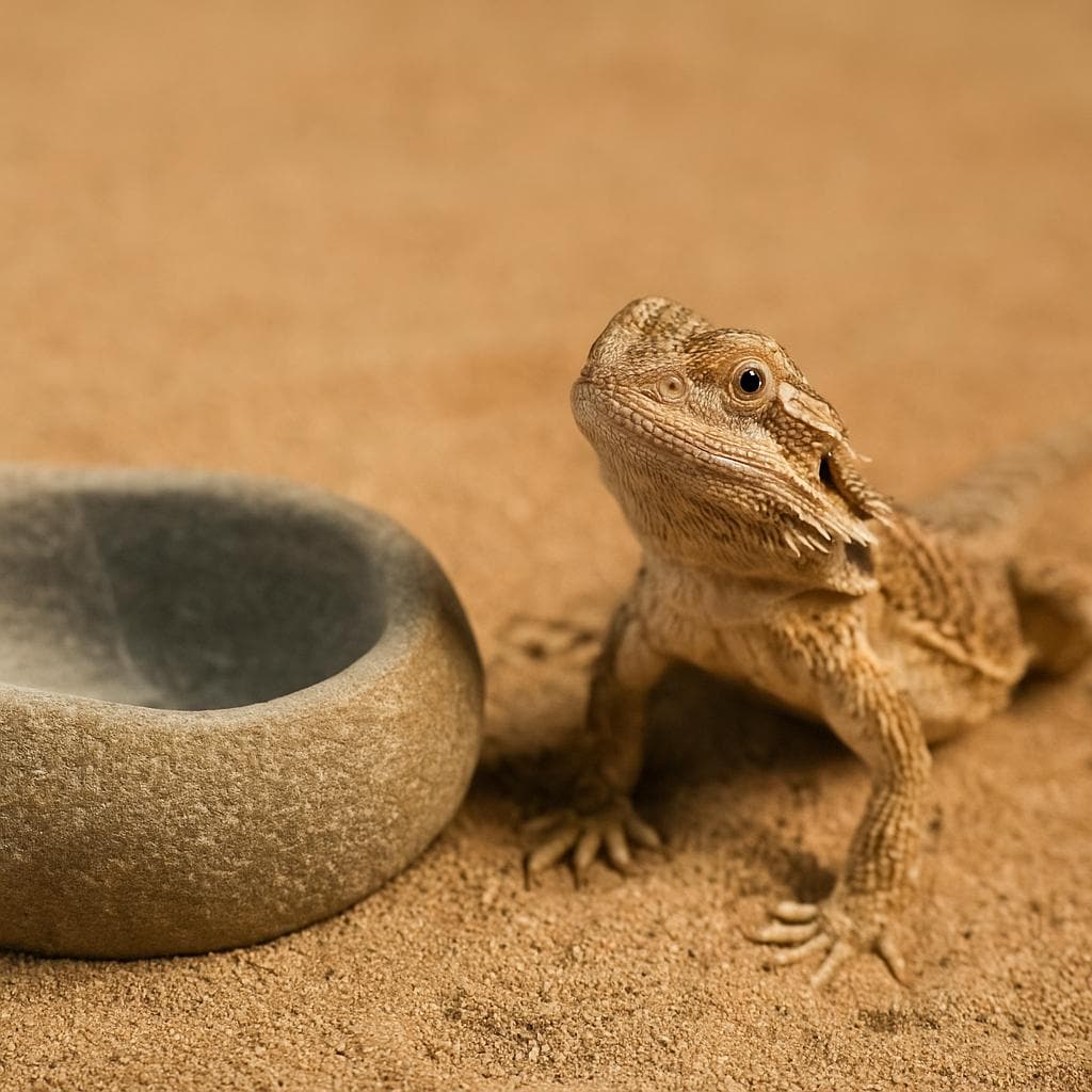 Natural Stone Bearded Dragon Bowl – natural stone terrarium accessory – alternate view