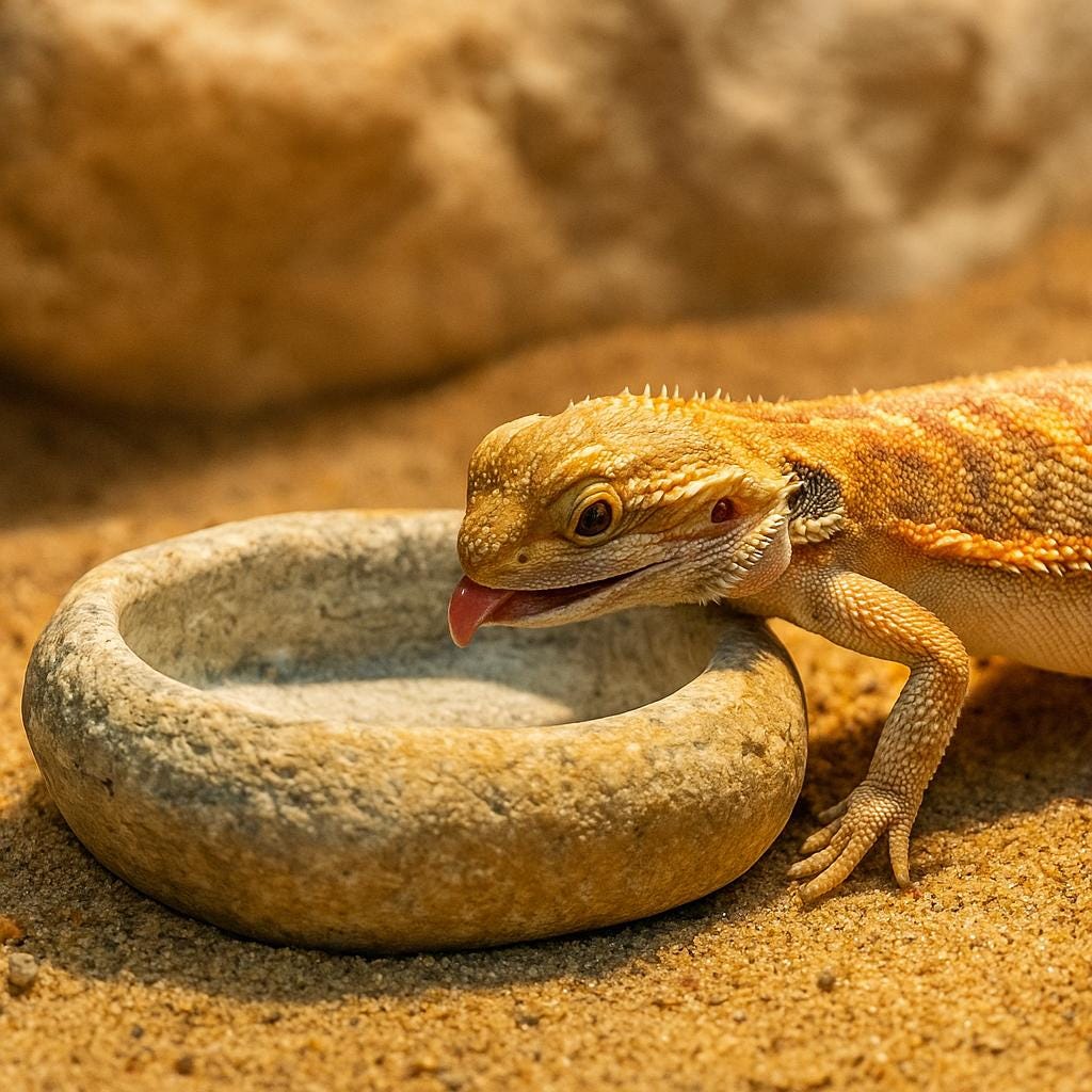Natural Stone Bearded Dragon Bowl – natural stone terrarium accessory – product detail