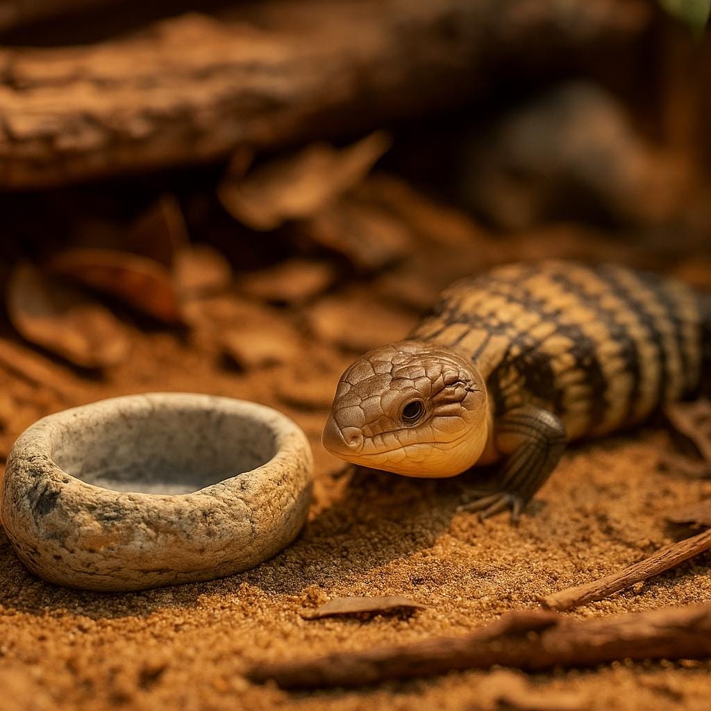 Natural Stone Blue Tongue Skink Bowl – natural stone terrarium accessory – alternate angle