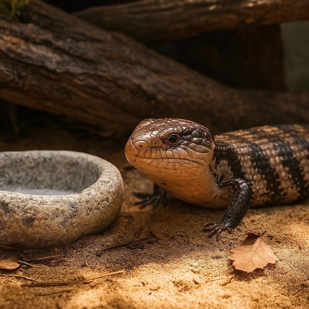 Natural Stone Blue Tongue Skink Bowl – natural stone terrarium accessory – product detail