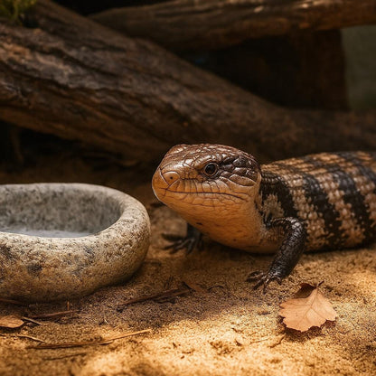 Natural Stone Blue Tongue Skink Bowl – natural stone terrarium accessory – product detail