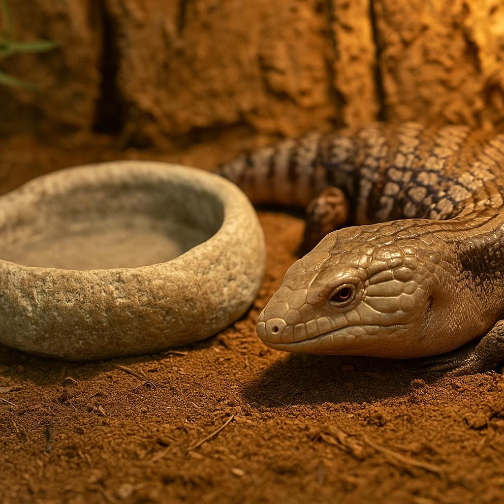 Natural Stone Blue Tongue Skink Bowl – natural stone terrarium accessory – alternate view