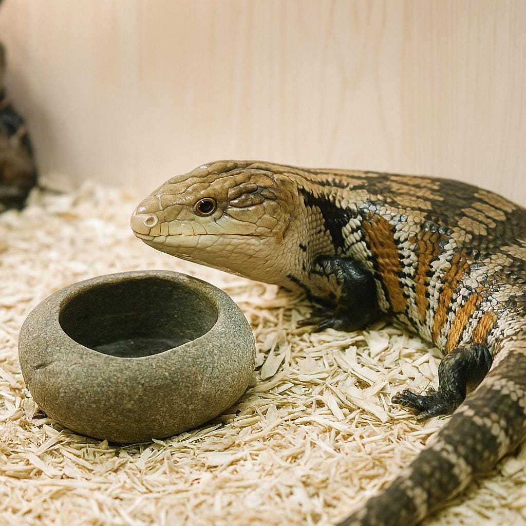 Natural Stone Blue Tongue Skink Bowl – natural stone terrarium accessory – product detail