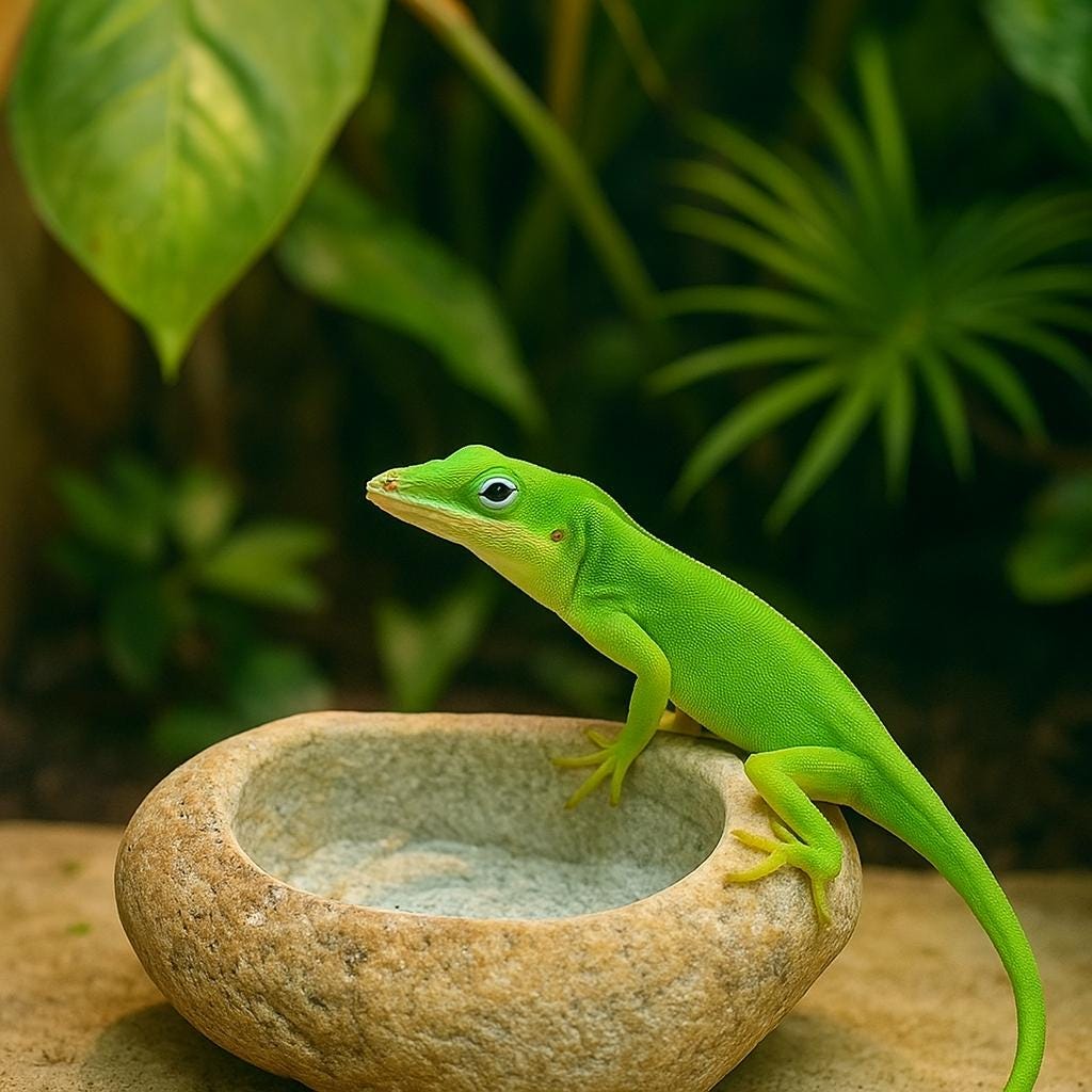 Natural Stone Reptile Bowl For Anoles – natural stone terrarium accessory – product detail