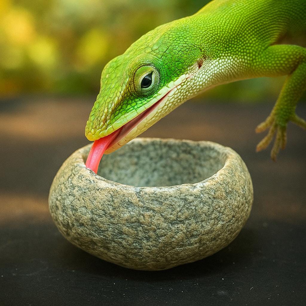 Natural Stone Reptile Bowl For Anoles – natural stone terrarium accessory – product detail