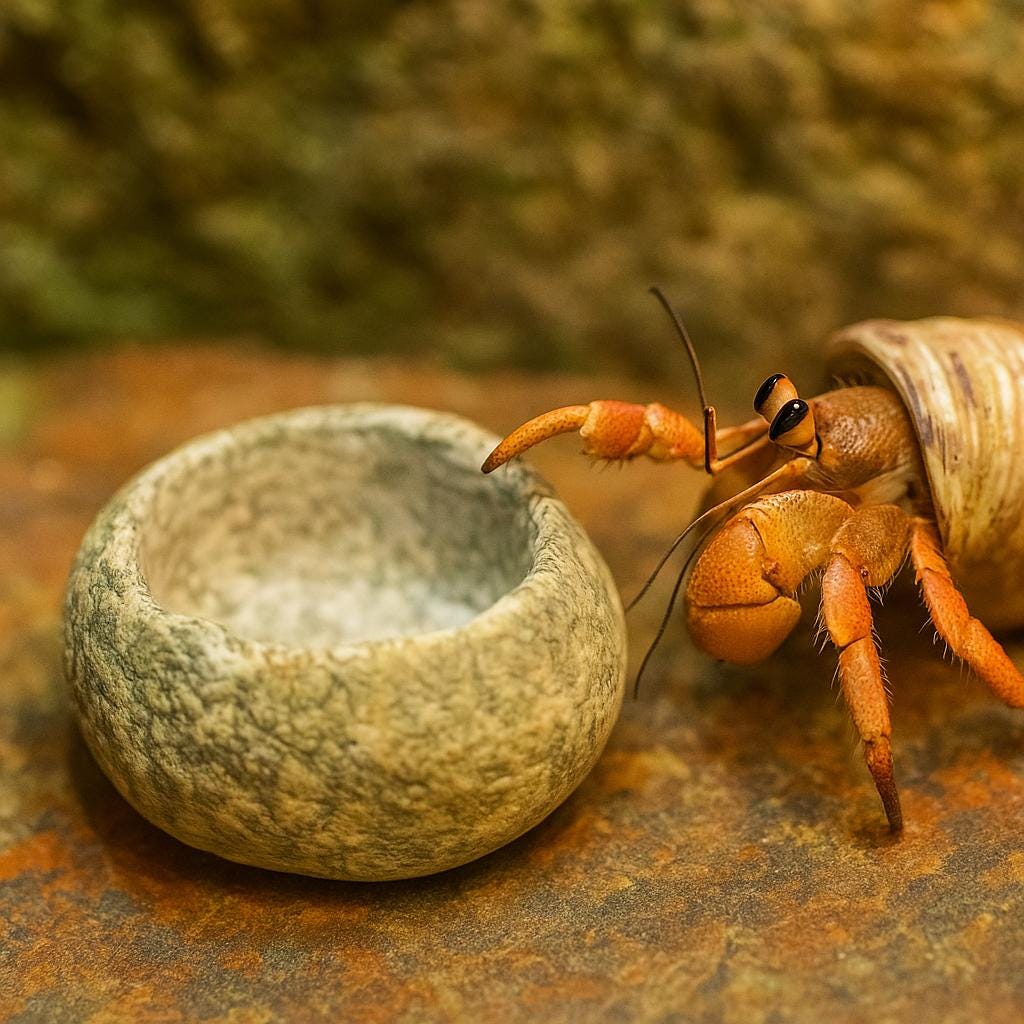 Hermit Crab Terrarium Water Bowl – natural stone terrarium accessory – alternate angle