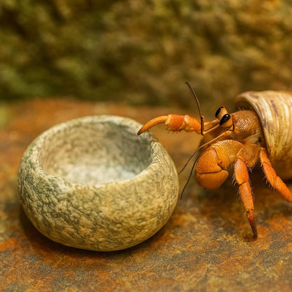 Hermit Crab Terrarium Water Bowl – natural stone terrarium accessory – alternate angle
