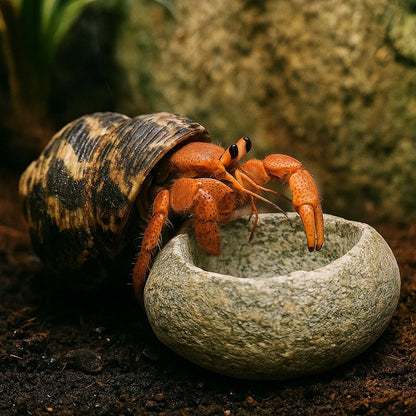 Hermit Crab Terrarium Water Bowl – natural stone terrarium accessory – detail view