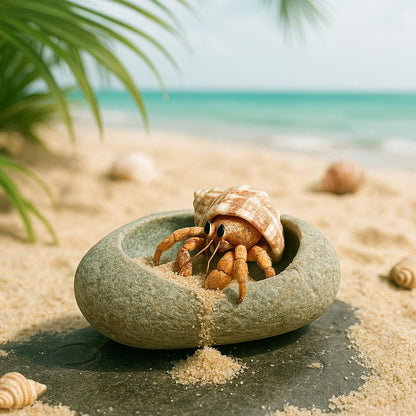 Hermit Crab Terrarium Water Bowl – natural stone terrarium accessory – alternate angle