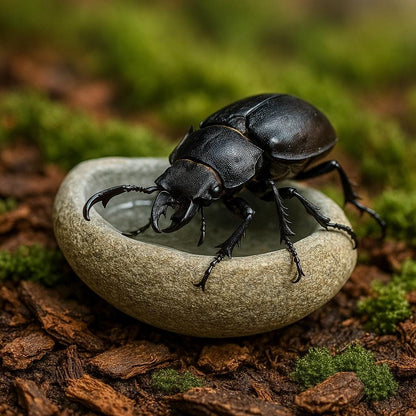 Natural Stone Invertebrate Water Dish For Terrarium — Tarantula – natural stone terrarium accessory – product detail