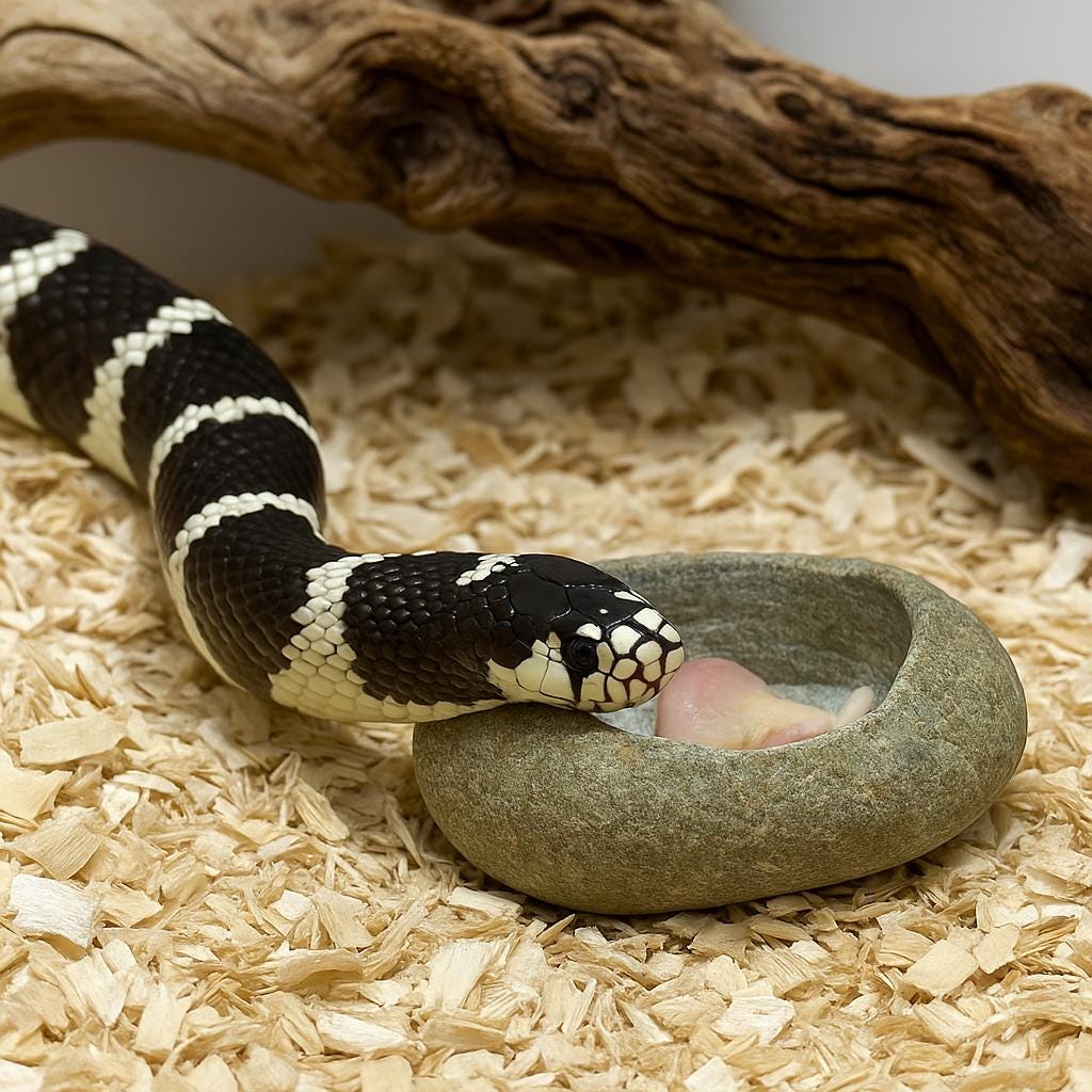 Natural Stone Water Bowl For King Snake / Milk Snake — Terrarium – natural stone terrarium accessory – alternate angle