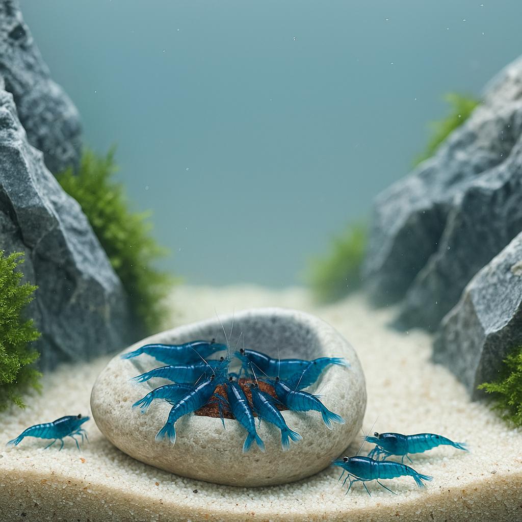 Aquarium Shrimp Feeding Bowl – natural stone aquarium accessory – alternate angle