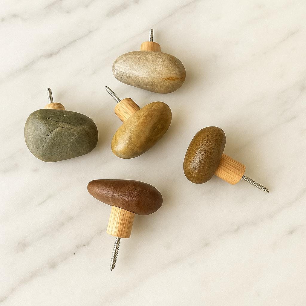 Natural Stone Wall Hook - No Drill – natural stone wall hook or rack – alternate view