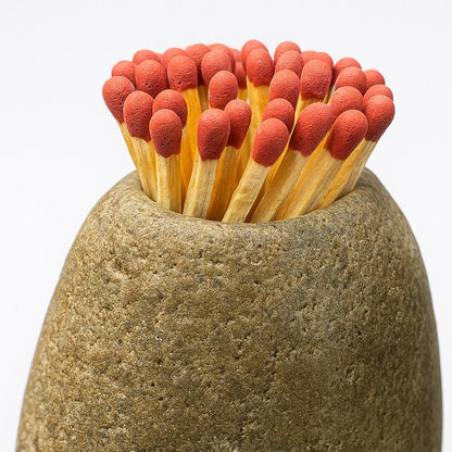 Natural River Stone Match Holder – natural stone mindful home accent – alternate view